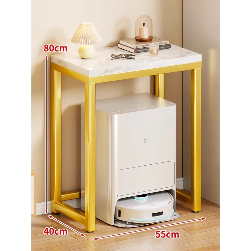 Marmor-Top-Gold-Metall-Konsole für Robotervakuum-Dock und Eingangsorganisator