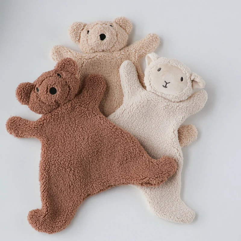 Sherpa Lamm Lovey Sicherheitsdecke mit gesticktem Gesicht