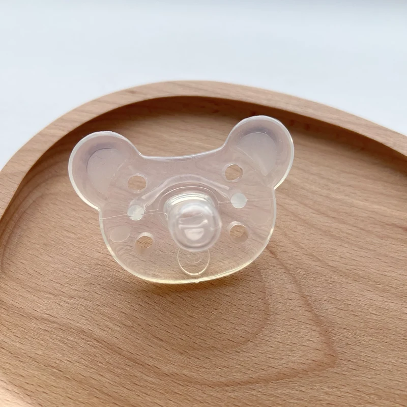 Orthodontische klare Silikon Baby Schnuller mit bärenförmigem Schild