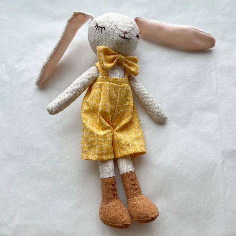 Leinen-Punkt-muster Schlappohr-Hase Puppe