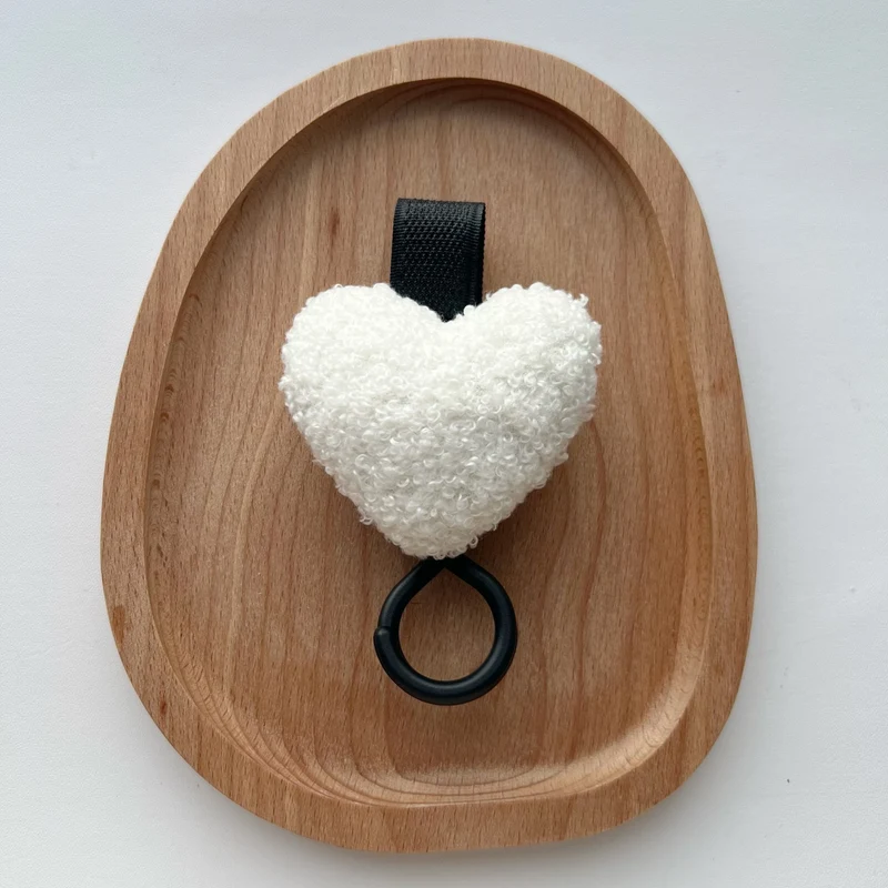 Plüsch Herz Schnullerhalter mit Silikon Beißring