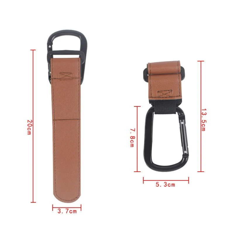 Robuster Leder-Schlaufe Kinderwagen und Tasche Karabinerhaken