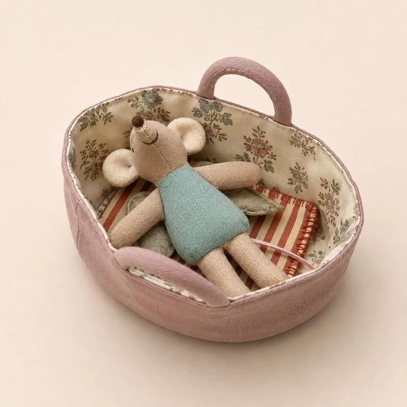 Stoffe Kinderzimmer Aufbewahrungskorb mit gepolsterten Griffen und floral gefüttertem Innenraum