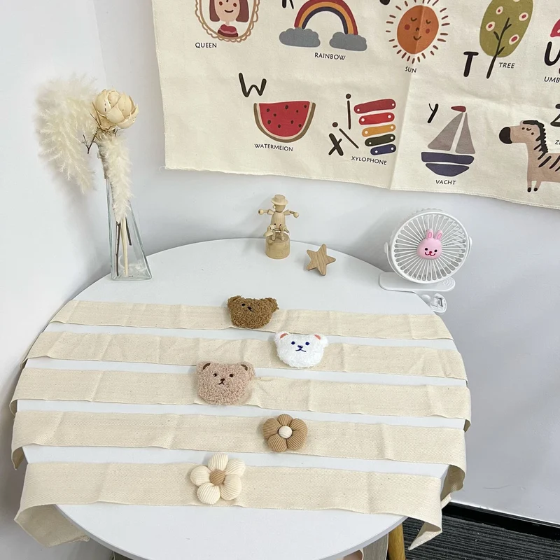 Plüsch Bären Gardinenband mit elastischer Schlaufe und weichem Teddygesicht