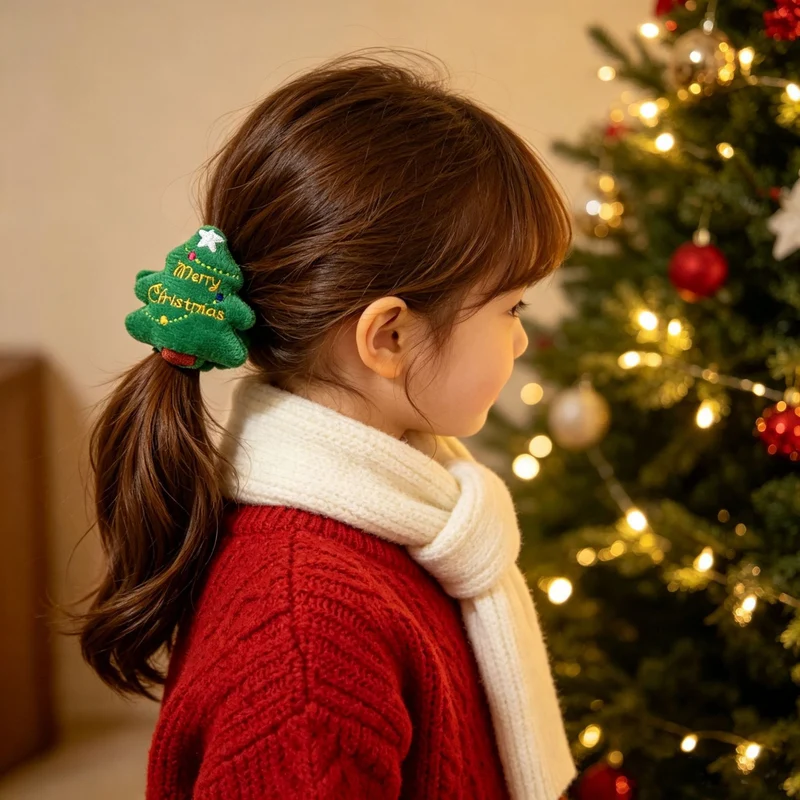 Weihnachtsgeschenk Haargummi mit Schleife