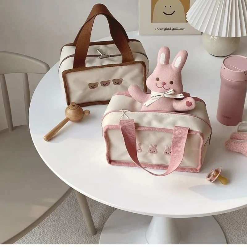 Canvas Kinder Bestickte Hasen Tasche