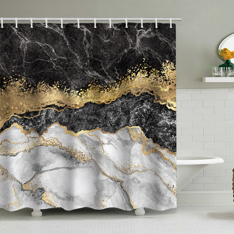 Duschvorhang Skanto mit künstlerischem Marmordesign