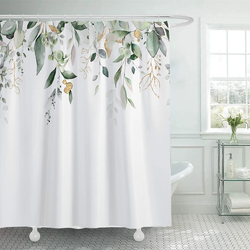 Duschvorhang Skanto mit künstlerischem Blumenmuster