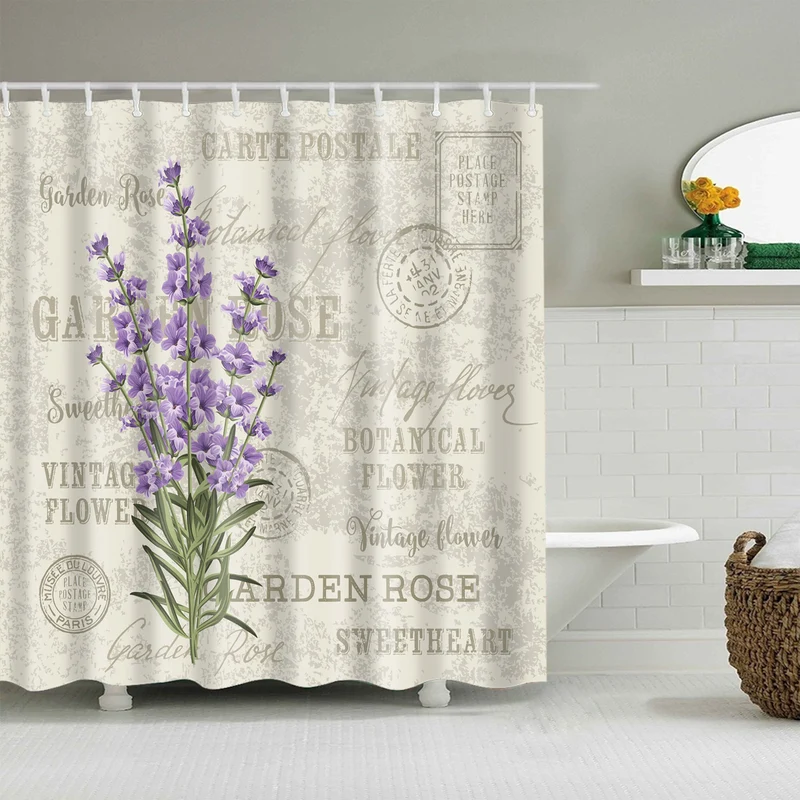 Duschvorhang Skanto mit Blumenmuster