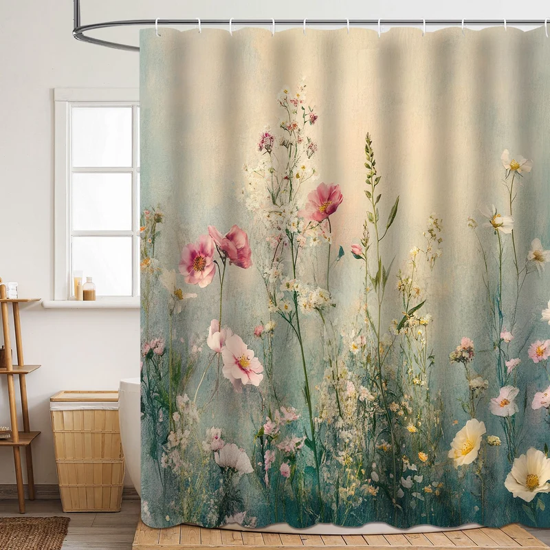 Duschvorhang Skanto mit Blumenmuster