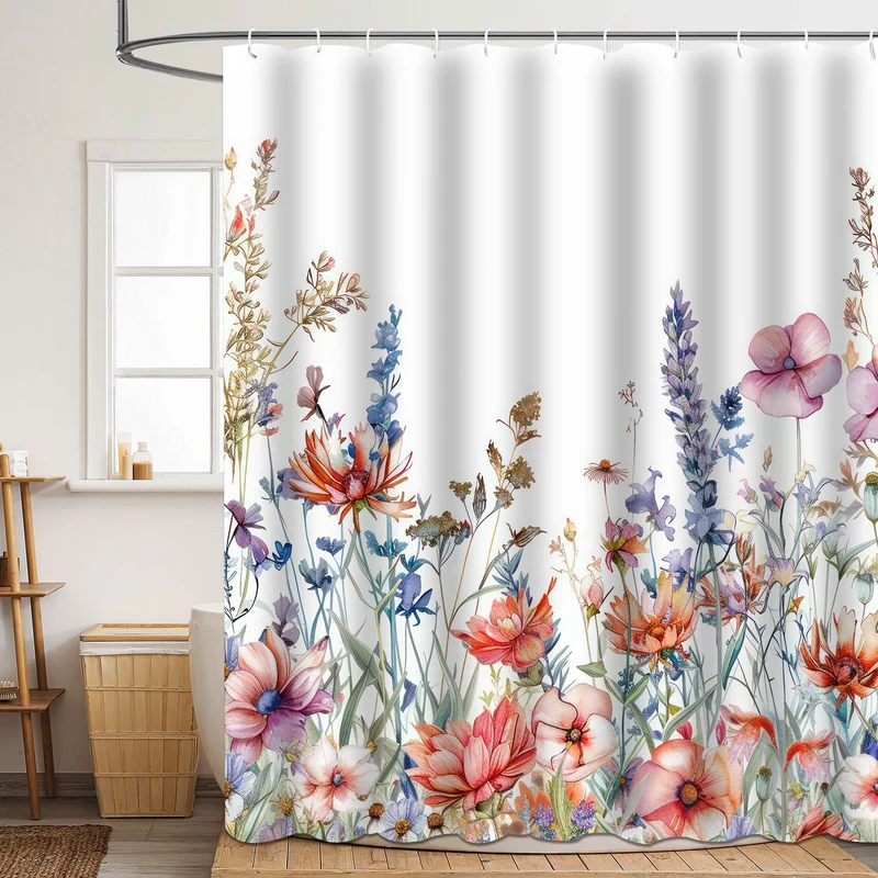 Duschvorhang Skanto mit Blumenmuster