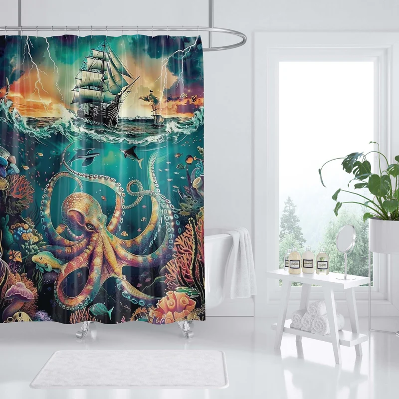 Duschvorhang Skanto mit Ozean-Kunstmotiv