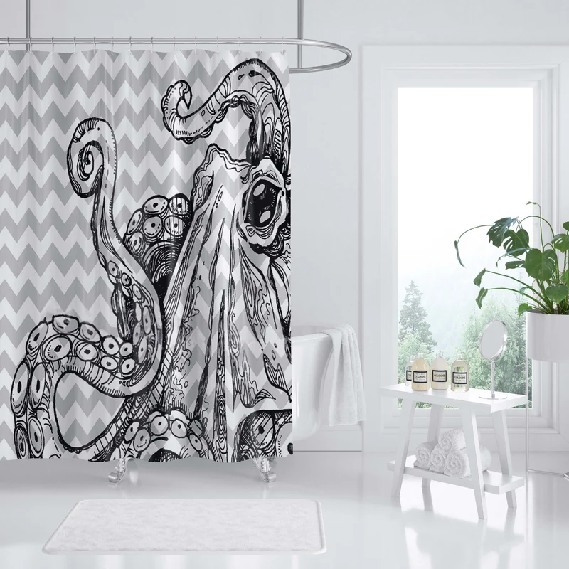 Duschvorhang Skanto mit Ozean-Kunstmotiv