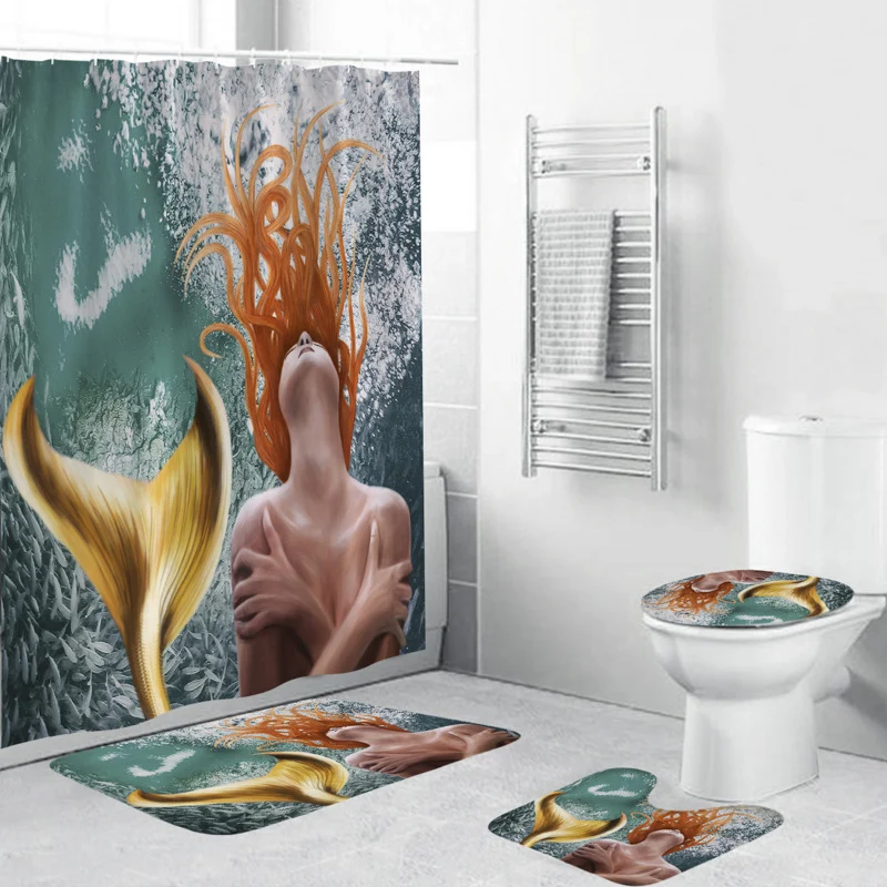 Künstlerisches Meerjungfrauen-Badezimmer-Set Skanto