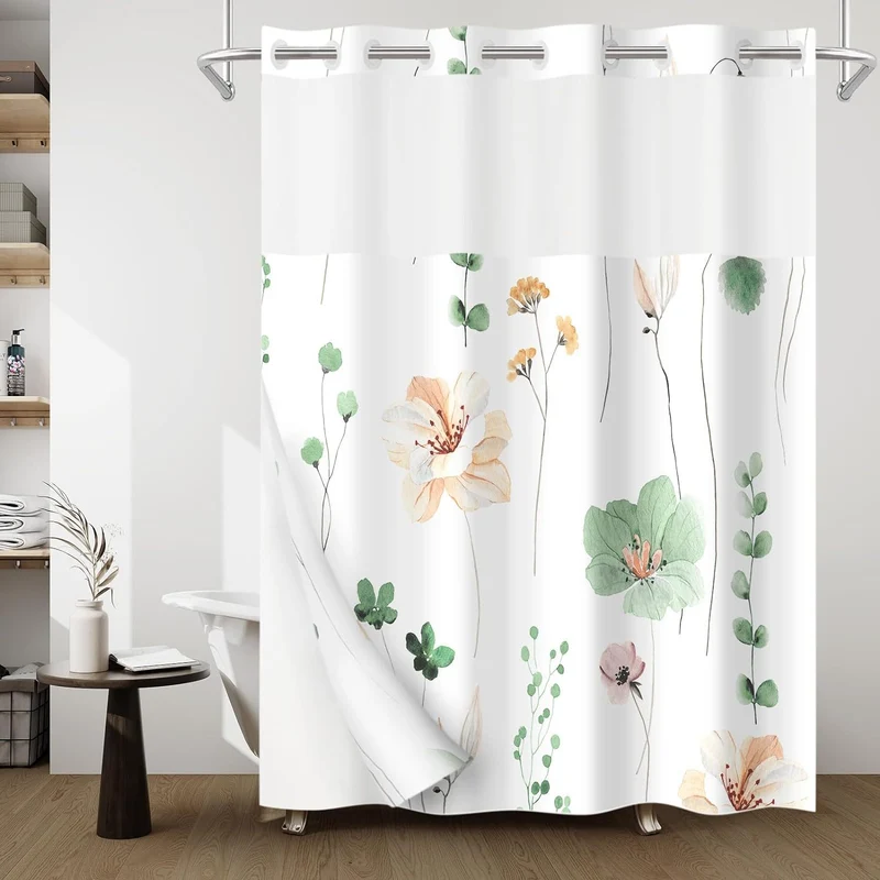 Duschvorhang mit künstlerischem Blumenmuster Skanto