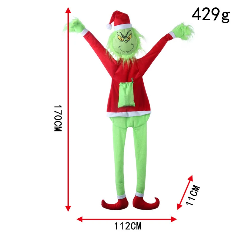 Lustiger Weihnachtsstrumpf mit Grinch-Motiv