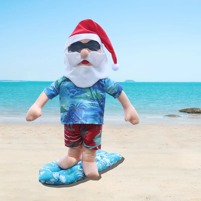 Lustiger Weihnachtsmann Surferfigur