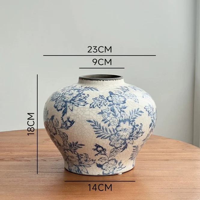Vintage Floral Keramikvase