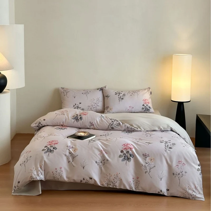 Bettbezug-Set aus Baumwollsatin mit Boho-Ethno-Muster und Wendefunktion