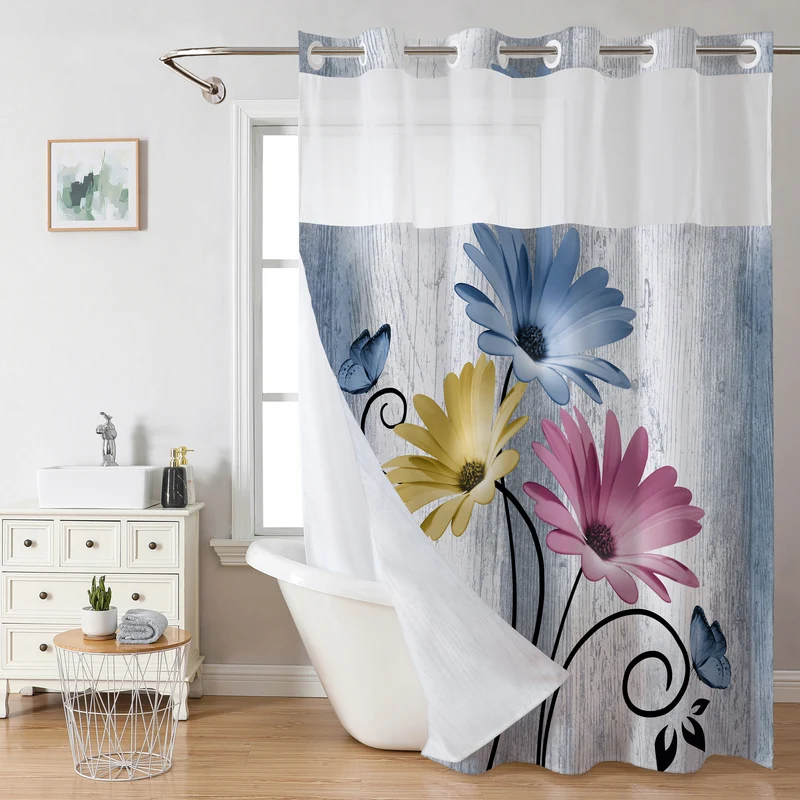 Duschvorhang Skanto mit Blumenmuster