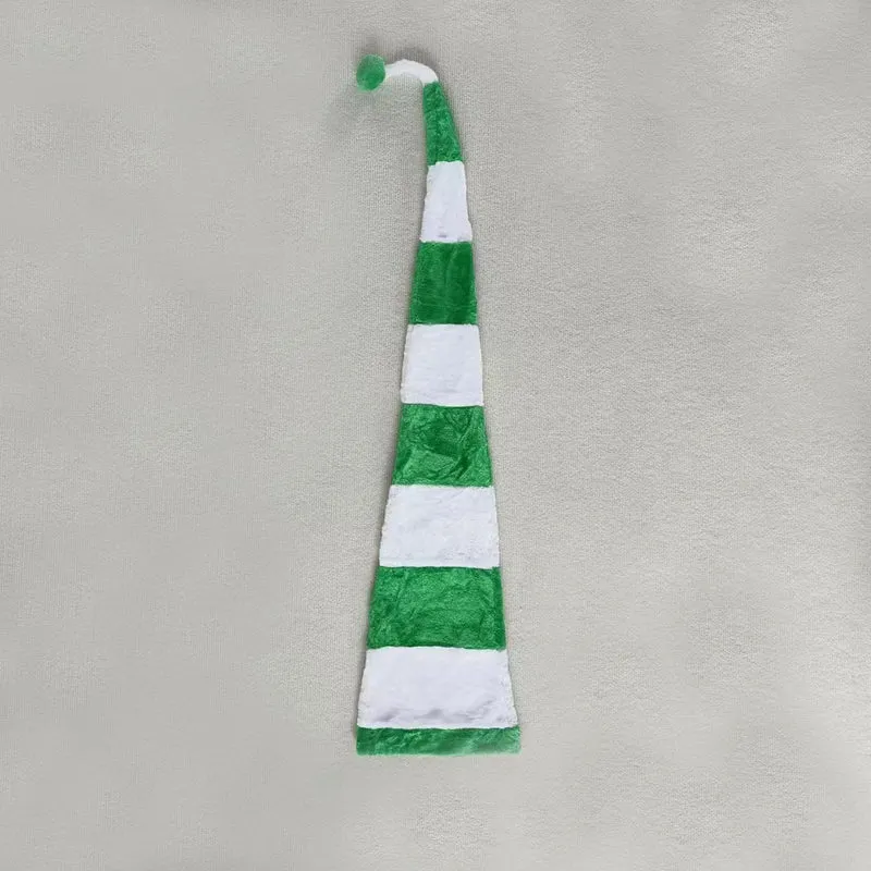 Lange Weihnachtsmütze im gestreiften Design
