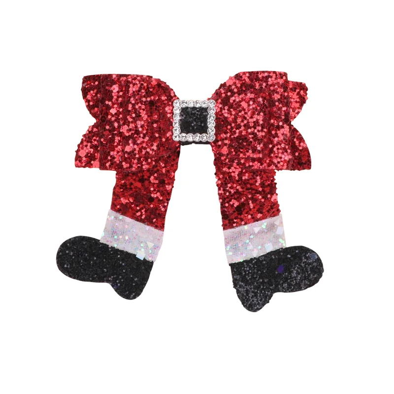 Glitzernde Weihnachtsstiefel mit Schleife