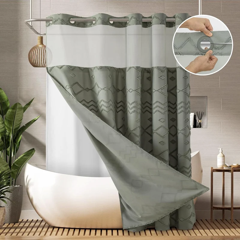 Duschvorhang mit strukturiertem geometrischem Design Skanto