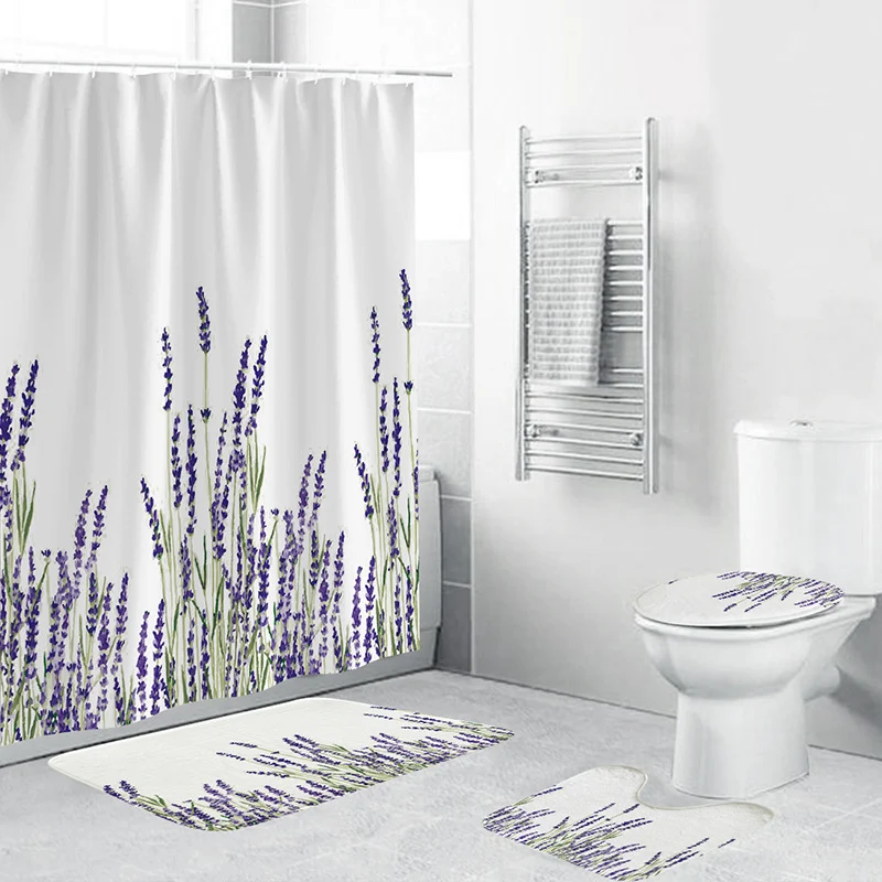 Badezimmer-Set mit Blumenmuster Skanto