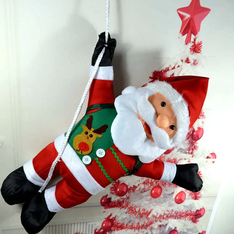 Dekorative Weihnachtsmannfiguren mit Seil