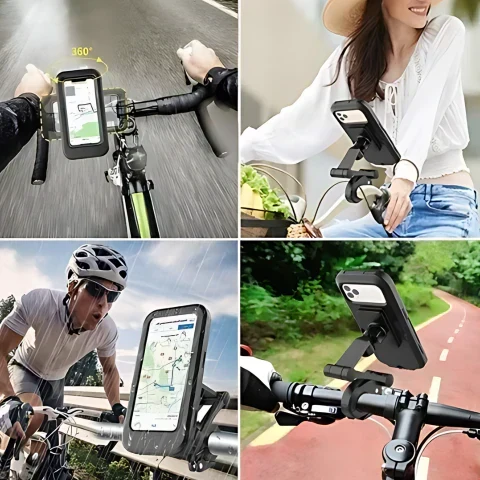SafeRide Wasserdichter Handyhalter – 360° drehbar für Radfahren & Regenwetter