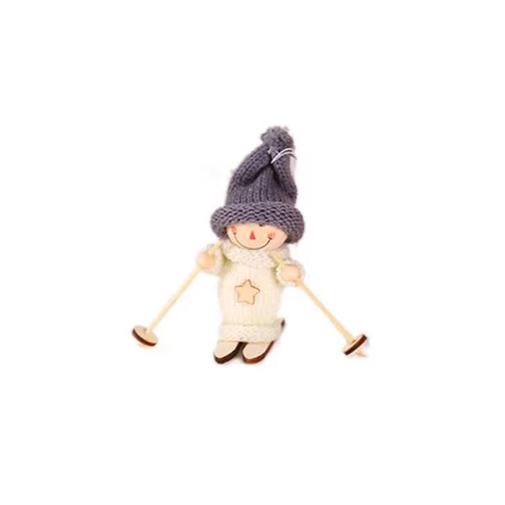 Dekorative Weihnachtsmannfigur im Skistil