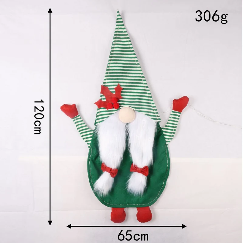 Dekorative Weihnachtsmann Türdeko mit Lichtern