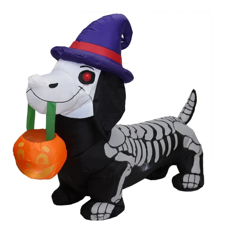 Aufblasbare Halloween Hund mit Skelett-Design