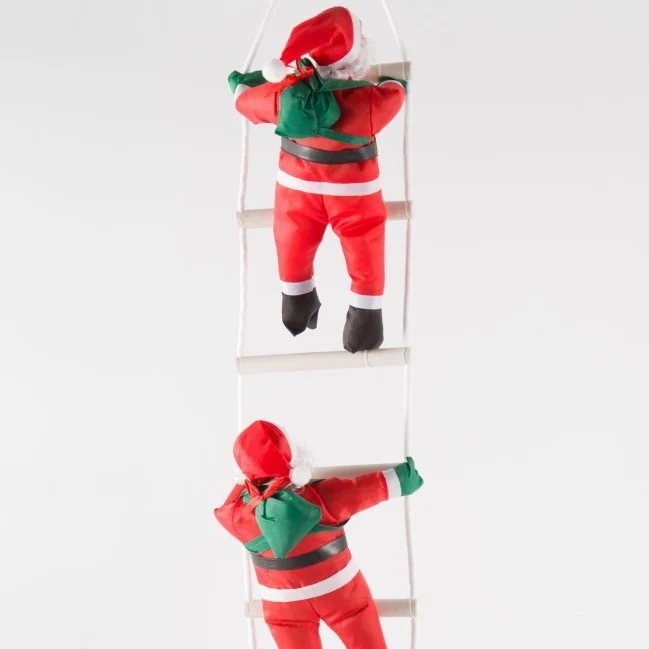 Dekorative Weihnachtsmann Figuren mit Leiter