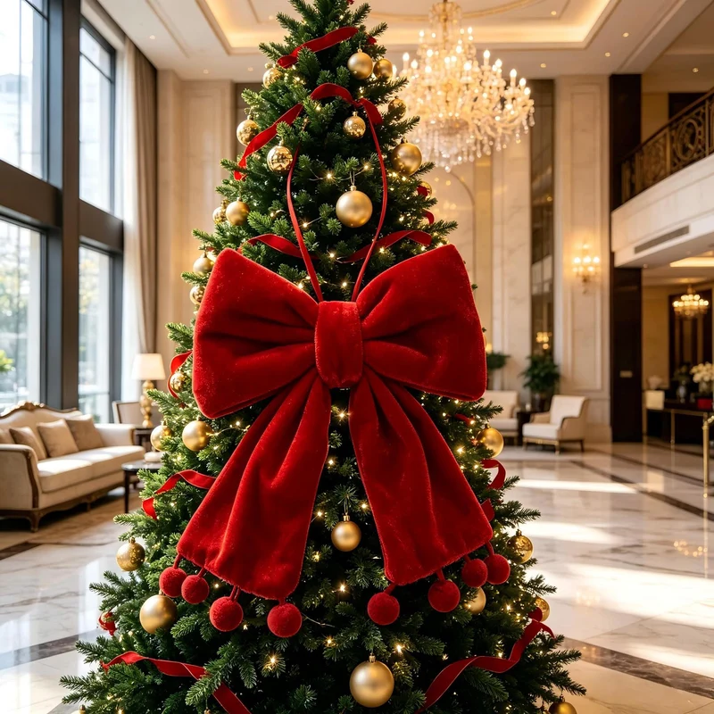 Dekorative Weihnachtskrawatte aus Samt