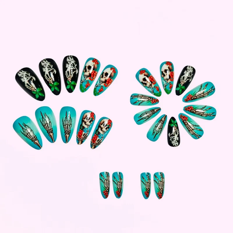 Künstlerische Skelett Nagelkunst