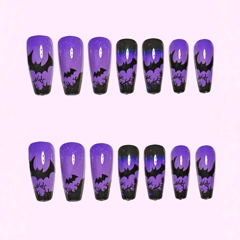 Halloween-Themen Gothic Fledermaus Nagelkunst Design