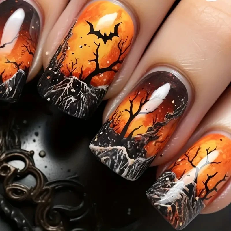 Halloween-Themen Künstlerische Nagelkunst