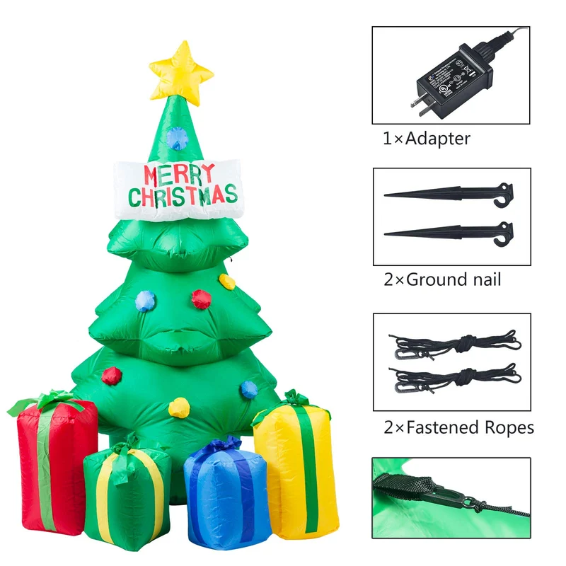 Aufblasbarer Weihnachtsbaum mit Geschenken