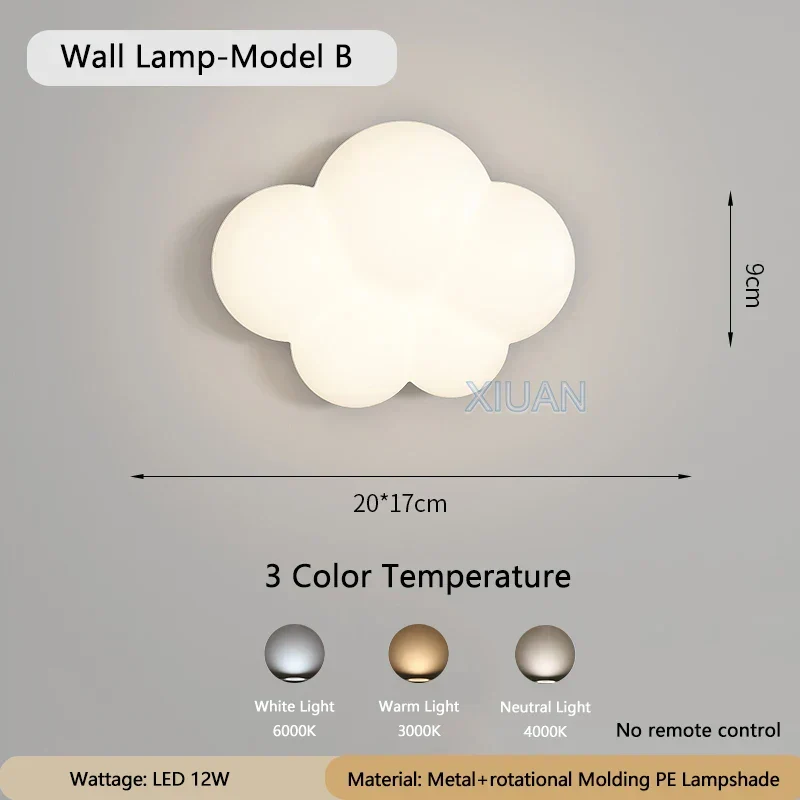 WhiteCloud Lampe – Stilvolle LED-Wandleuchte für Kinder Skanto