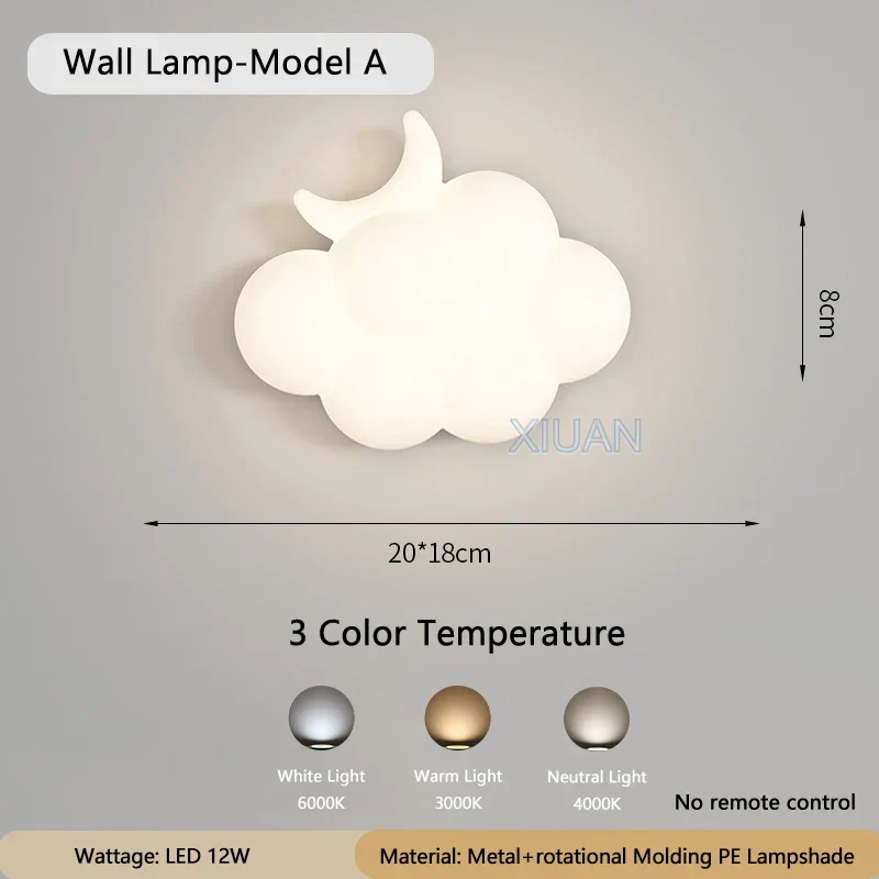 WhiteCloud Lampe – Stilvolle LED-Wandleuchte für Kinder Skanto