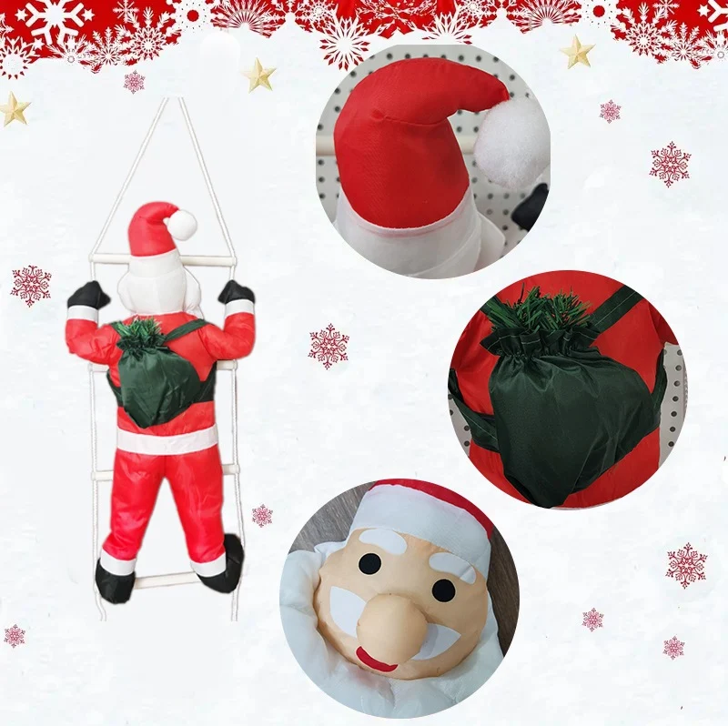 Aufblasbare Weihnachtsmann Figur auf Leiter