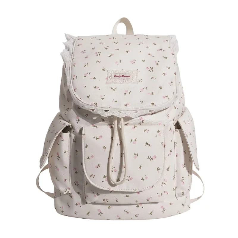 Rucksack Skanto mit Blumenmuster und Rüschen