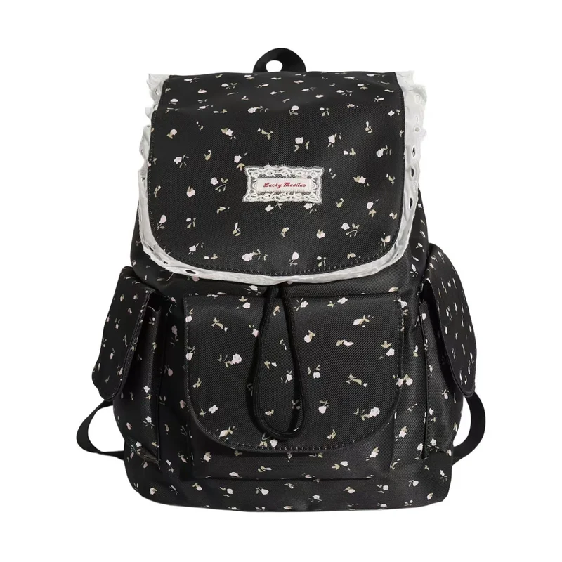 Rucksack Skanto mit Blumenmuster und Rüschen