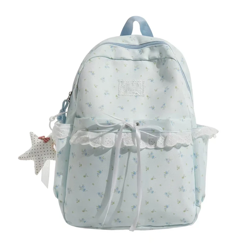 Rüschenrucksack mit Blumenstickerei Skanto