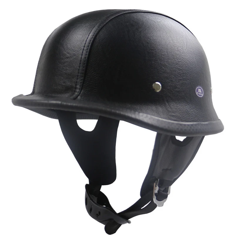 Klassischer Leder-Motorradhelm Skanto