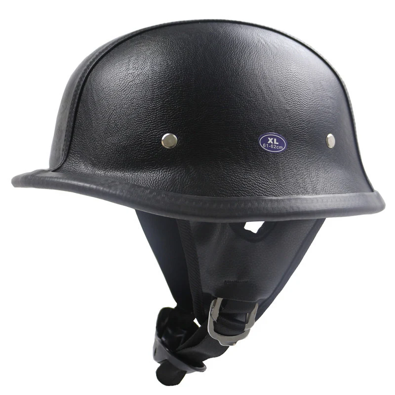 Klassischer Leder-Motorradhelm Skanto