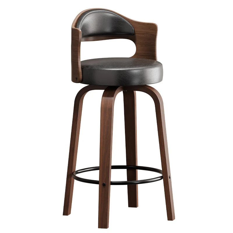 Moderner Barhocker mit einzigartigem Holzdesign und drehbarem Sitz Skanto