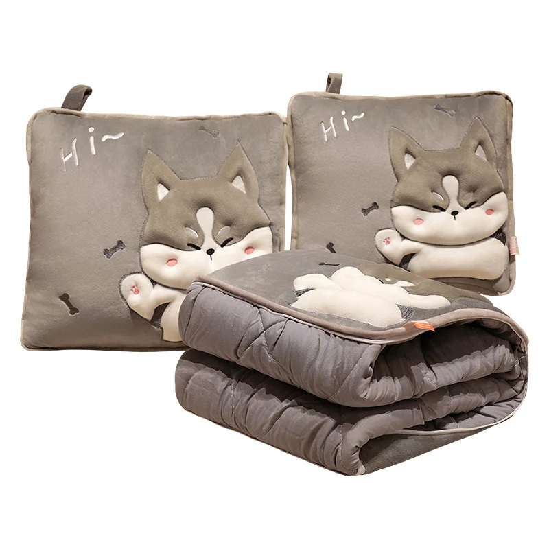 Plüsch-Hundekissen und Decken-Set Skanto