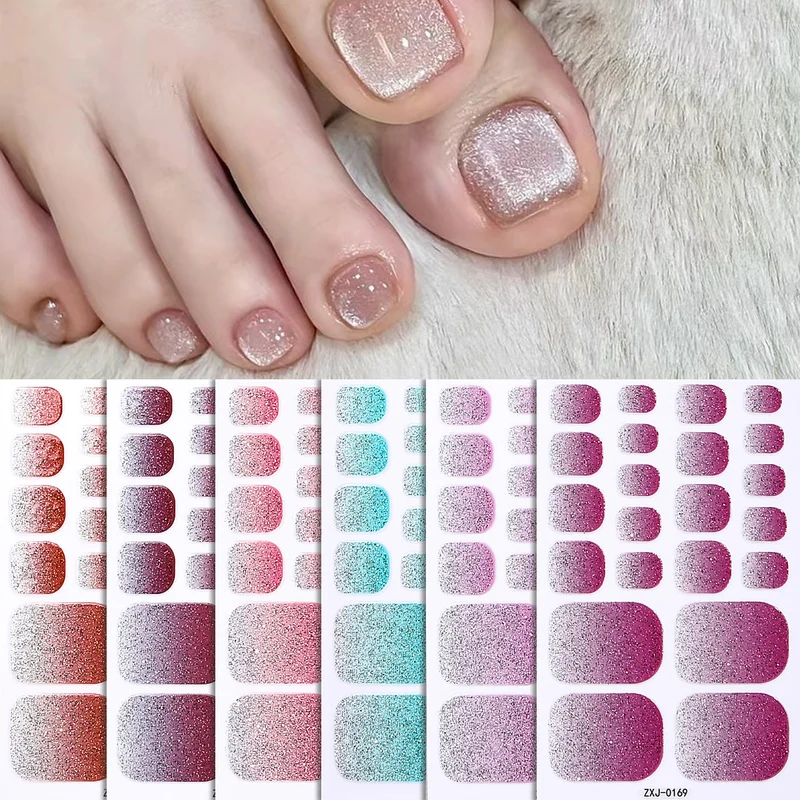 Glitzernde Glitter-Fußnagel-Wraps